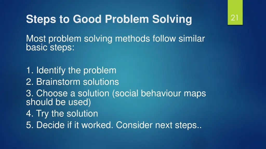 steps to good problem solving