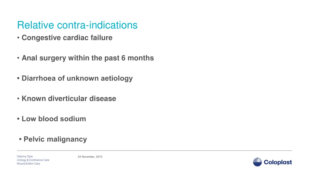 relative contra indications congestive cardiac