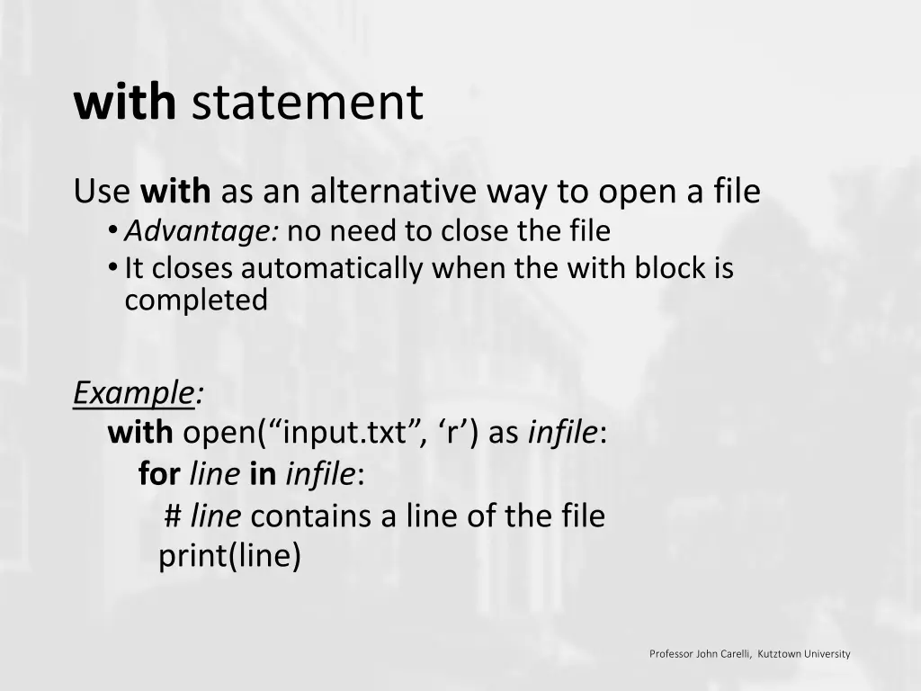 with statement