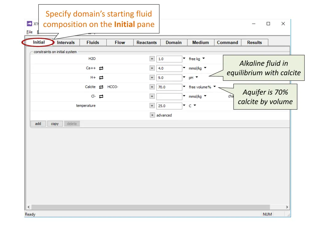 specify domain s starting fluid composition
