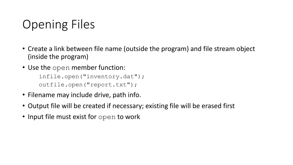 opening files