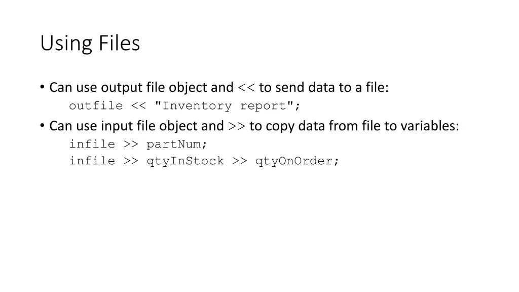 using files
