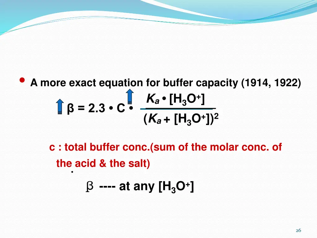 a more exact equation for buffer capacity 1914