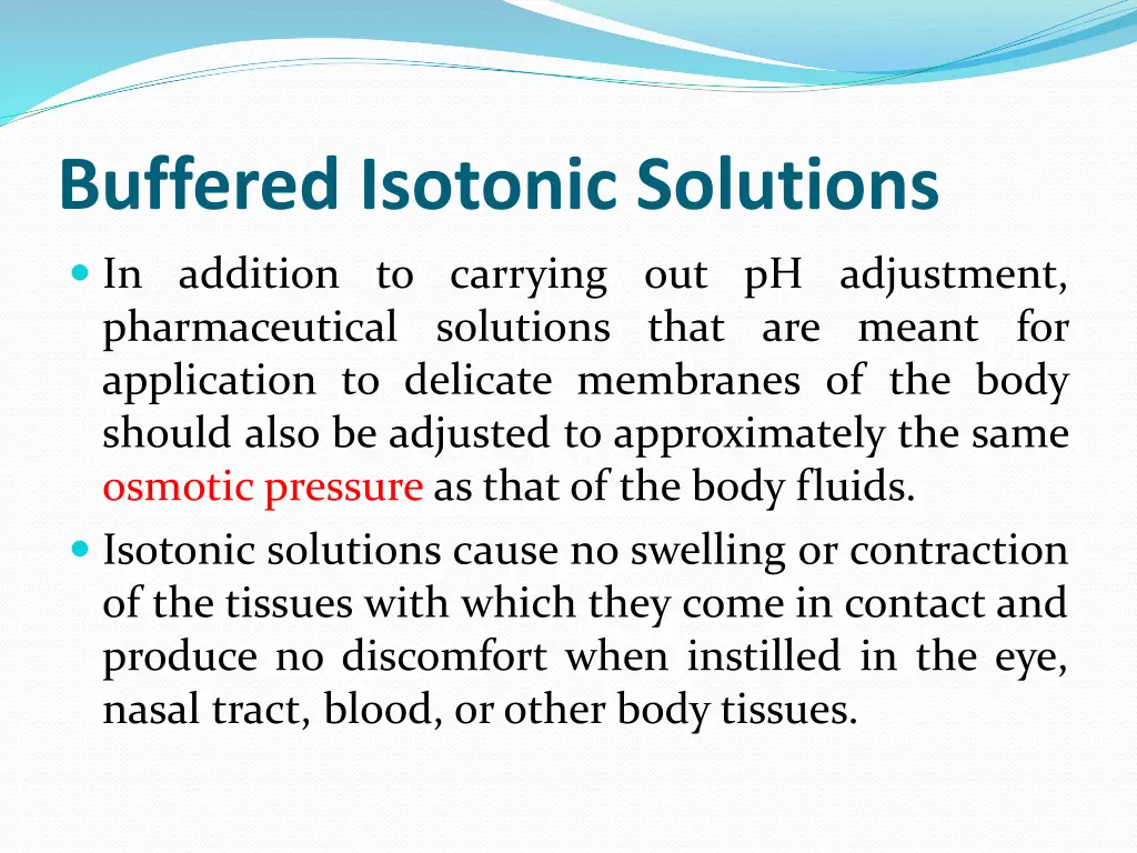 buffered isotonic solutions