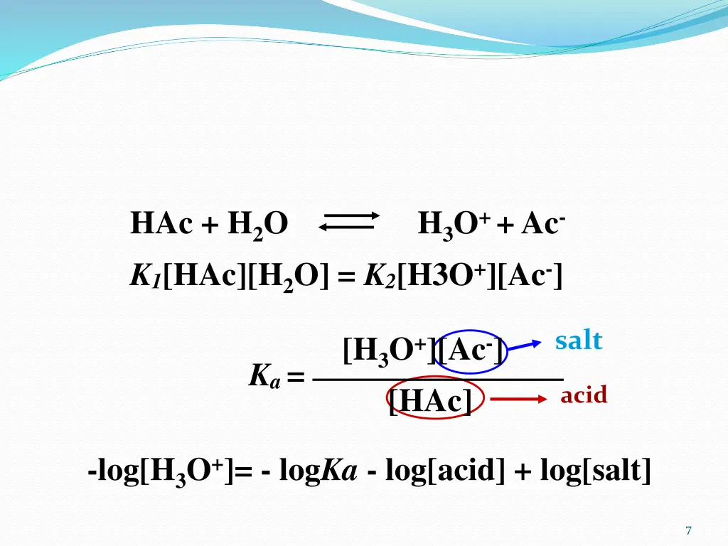 hac h 2 o k 1 hac h 2 o k 2 h3o ac