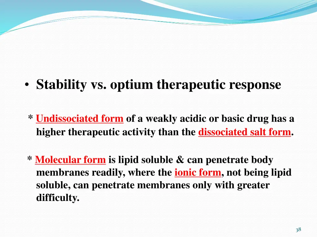 stability vs optium therapeutic response