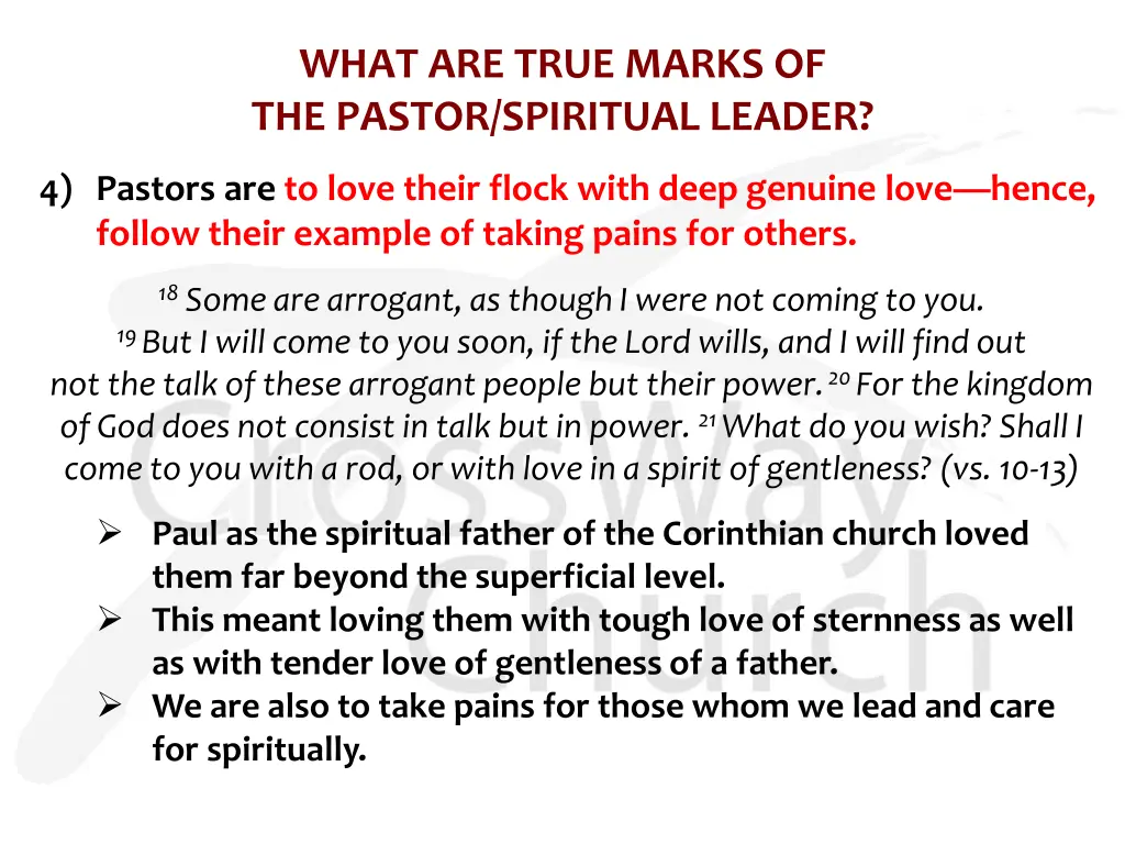 what are true marks of the pastor spiritual leader 5