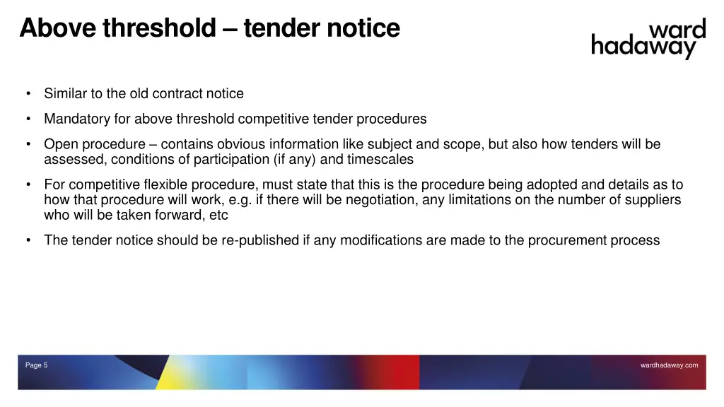 above threshold tender notice