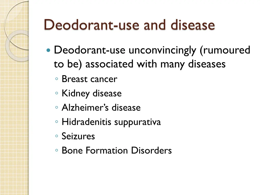 deodorant use and disease