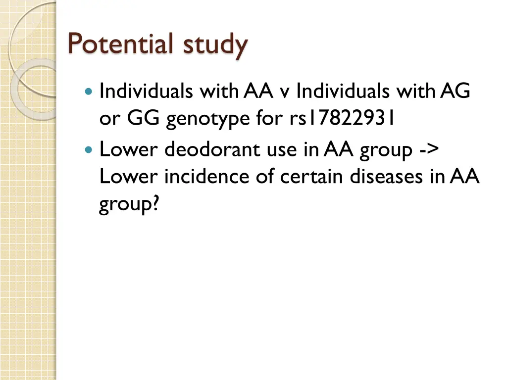 potential study