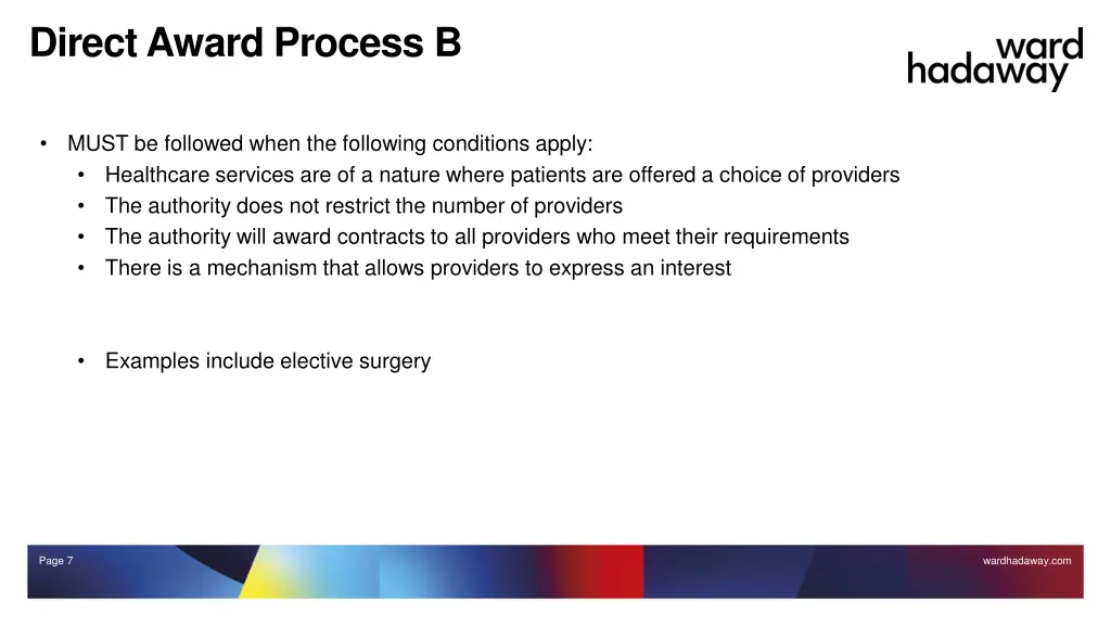 direct award process b