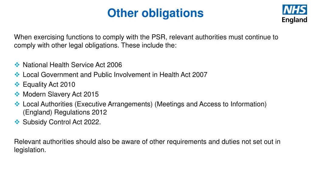 other obligations