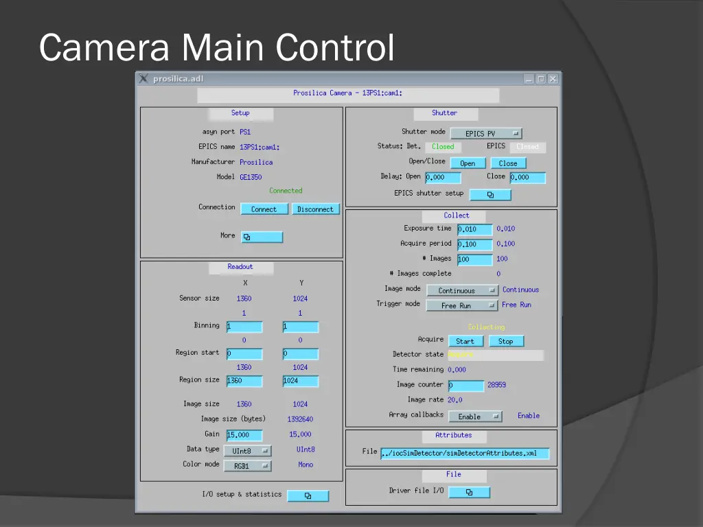 camera main control