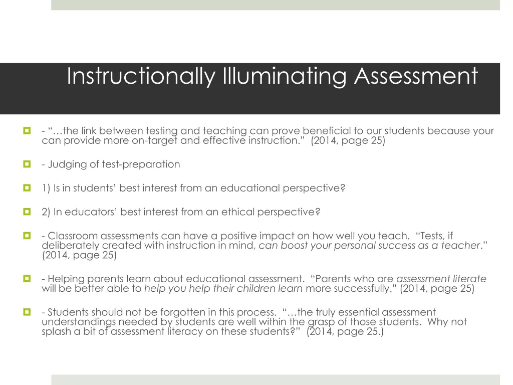 instructionally illuminating assessment