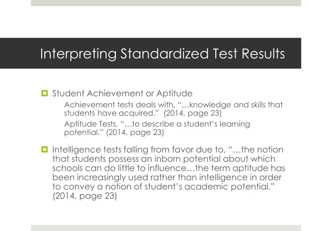 interpreting standardized test results