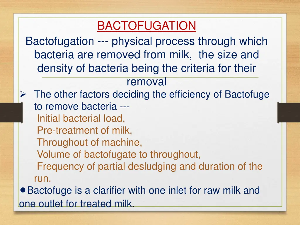 bactofugation