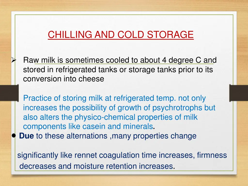 chilling and cold storage