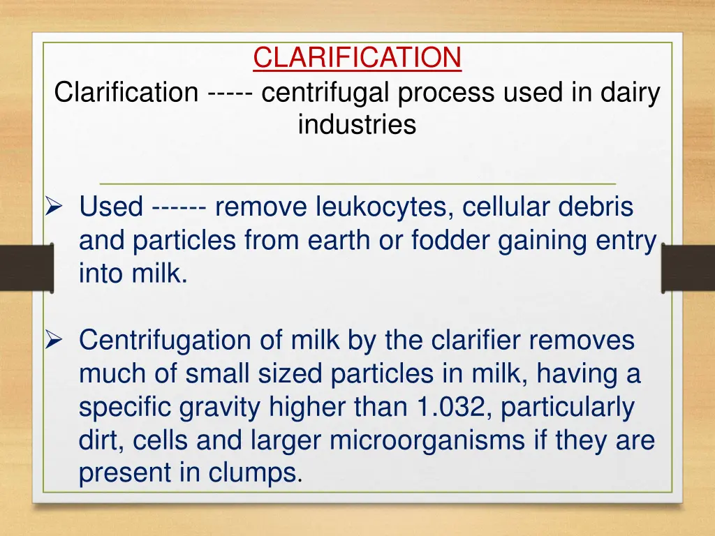 clarification