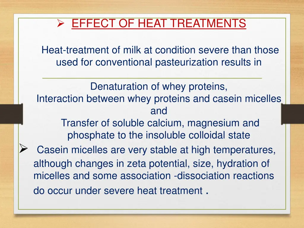 effect of heat treatments