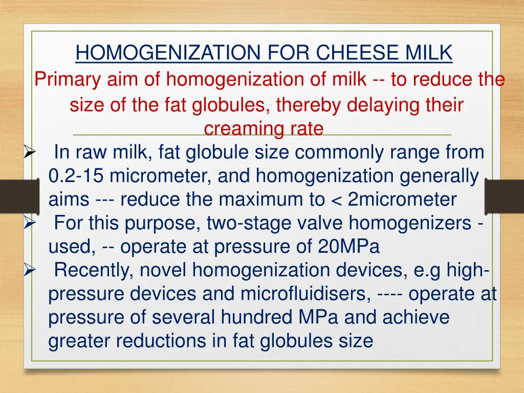 homogenization for cheese milk primary