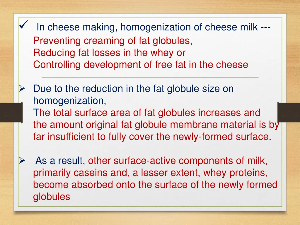 in cheese making homogenization of cheese milk