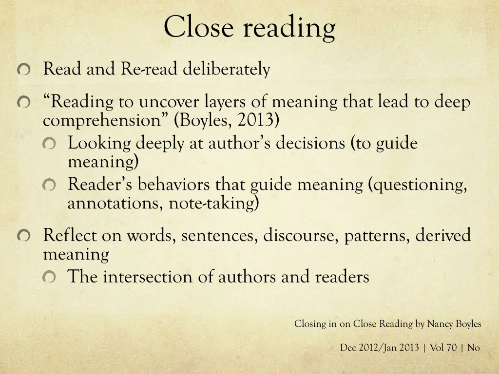 close reading