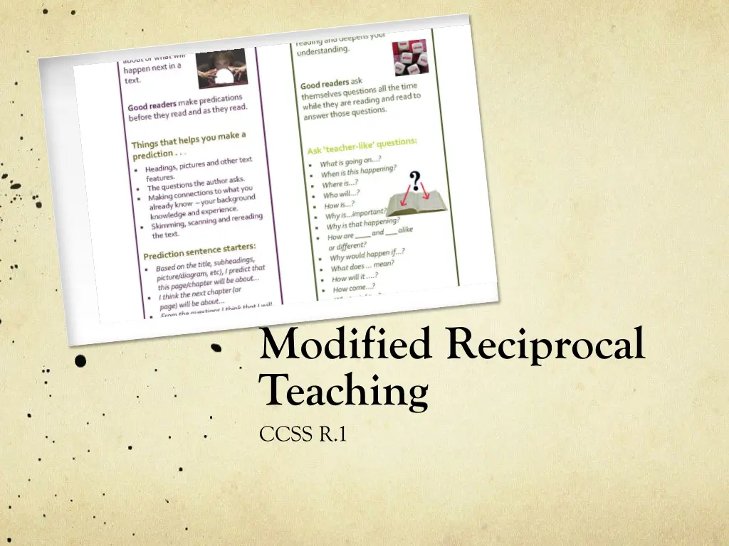 modified reciprocal teaching ccss r 1