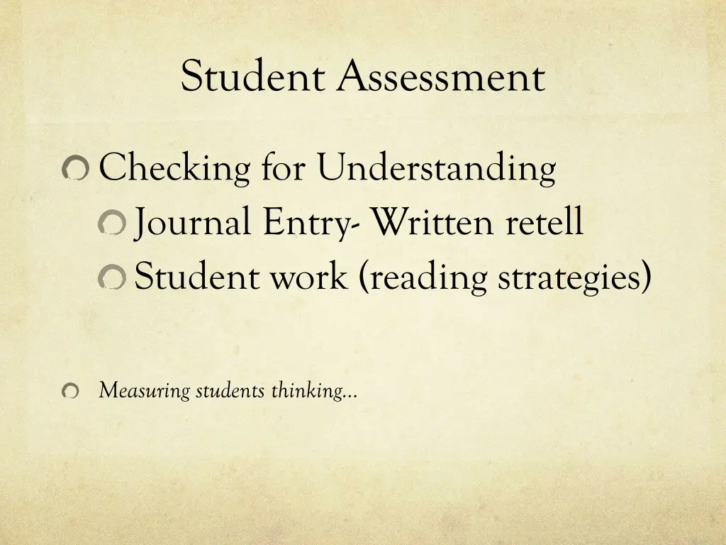 student assessment 1