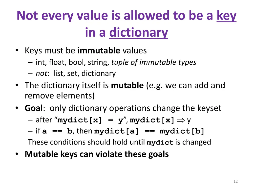not every value is allowed
