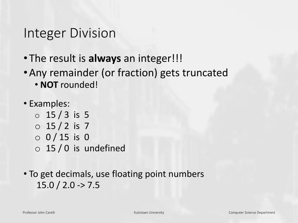 integer division
