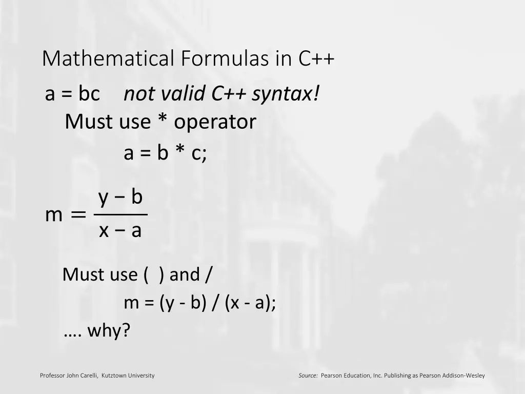 mathematical formulas in c a bc not valid