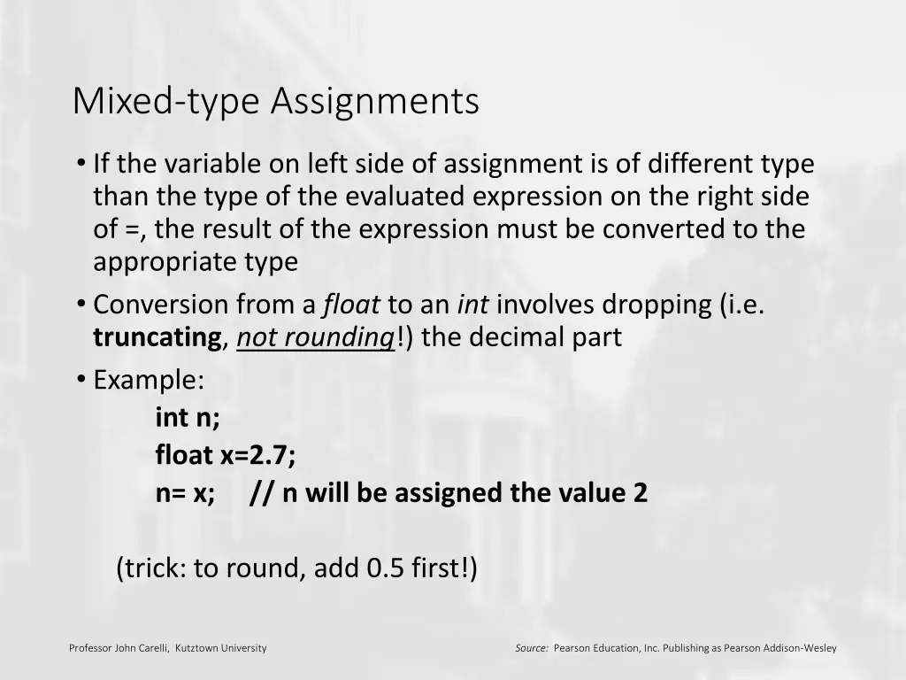 mixed type assignments