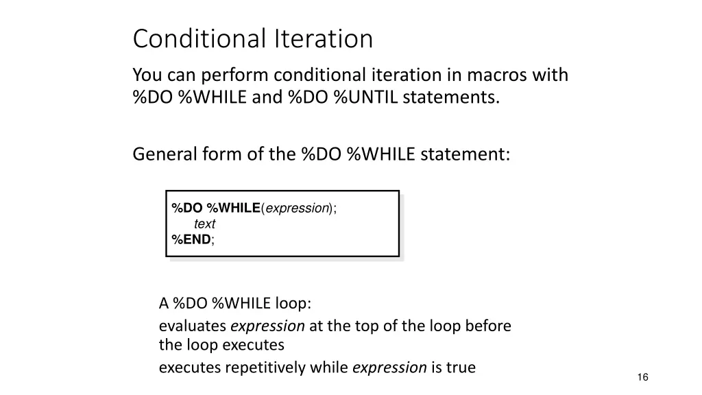conditional iteration