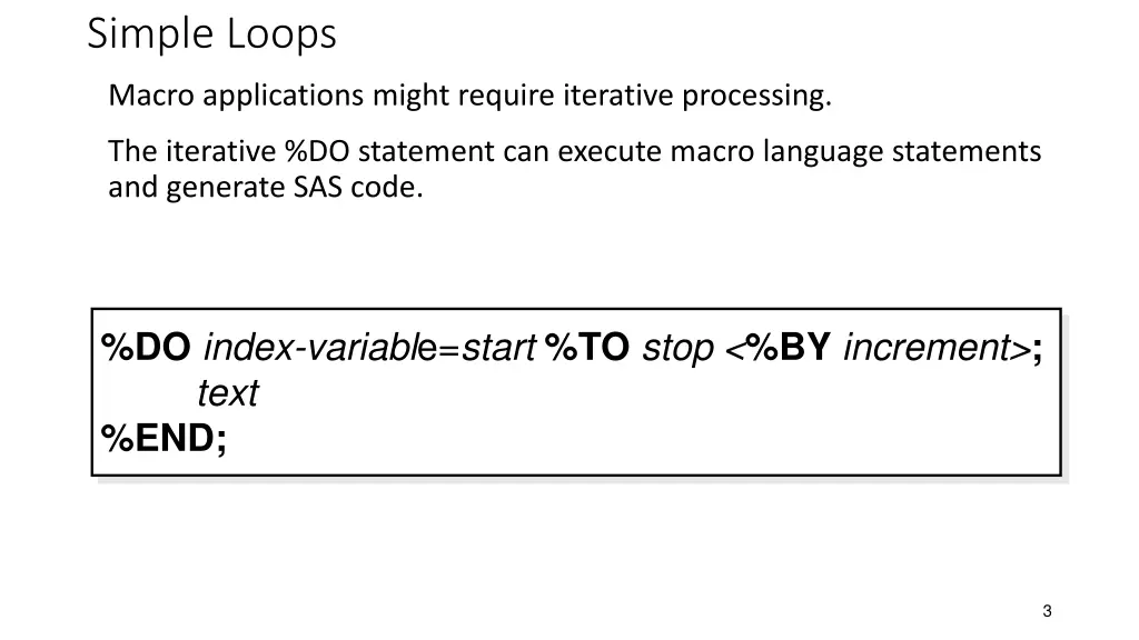 simple loops