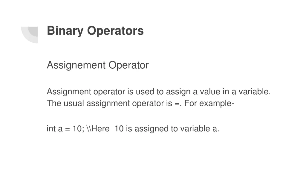 binary operators 3