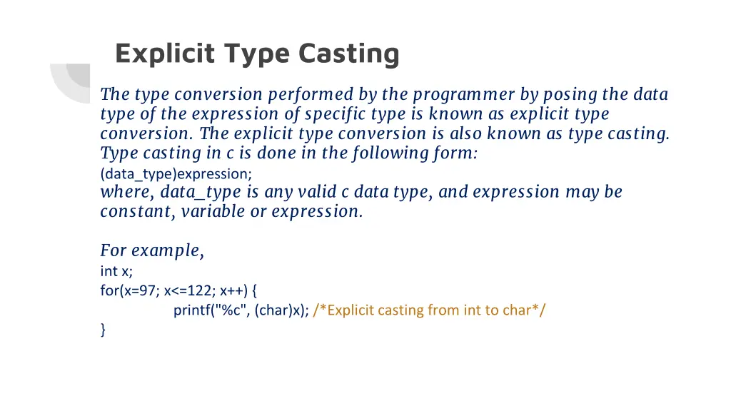 explicit type casting