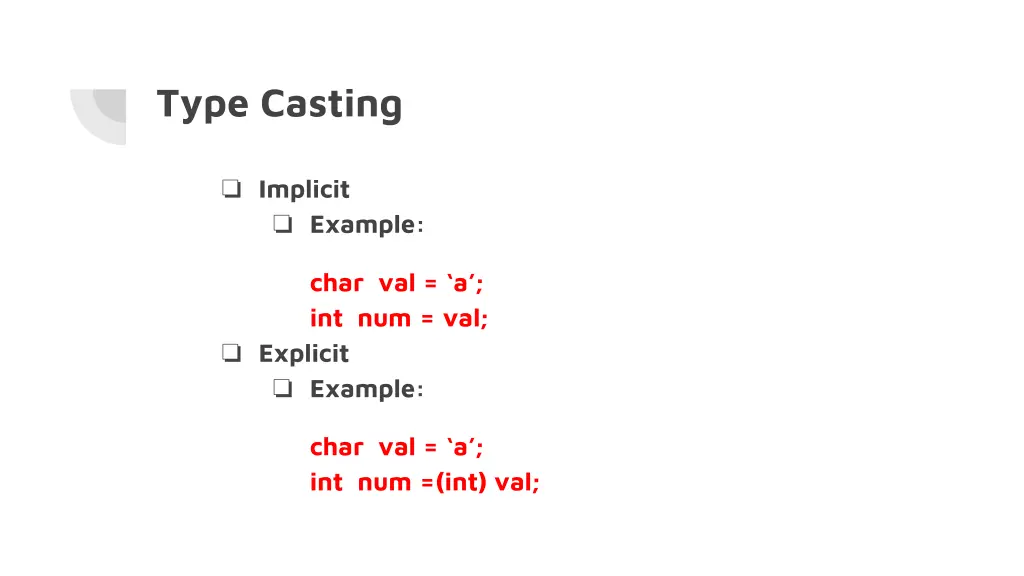 type casting 1