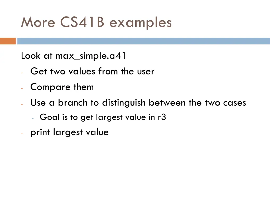 more cs41b examples