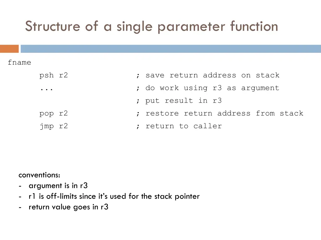 structure of a single parameter function