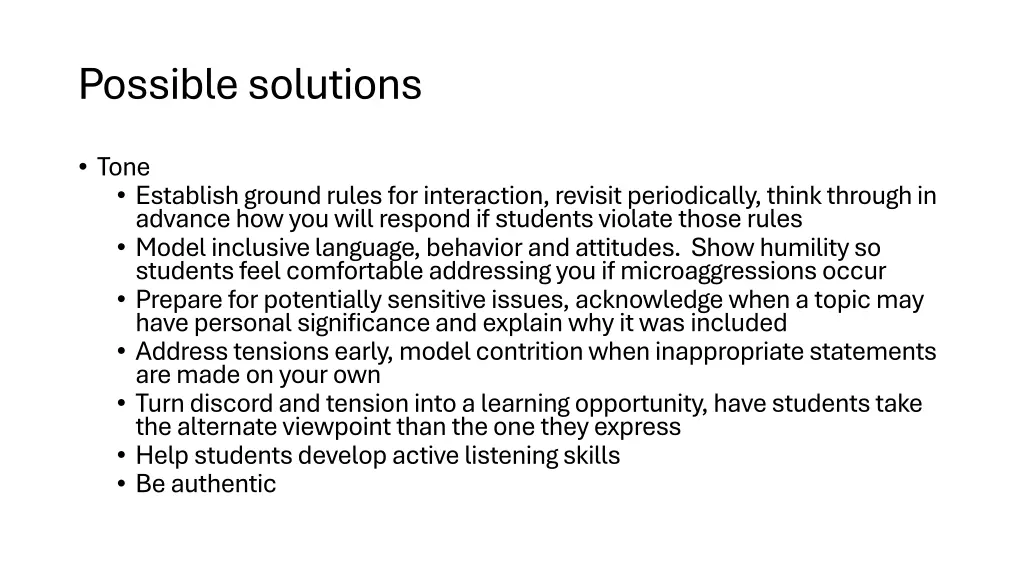 possible solutions 1