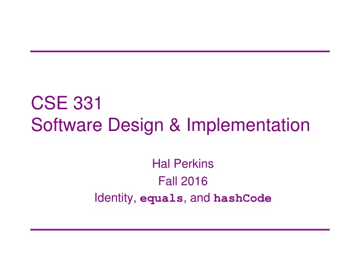 cse 331 software design implementation