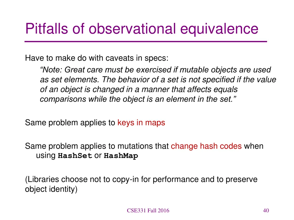 pitfalls of observational equivalence