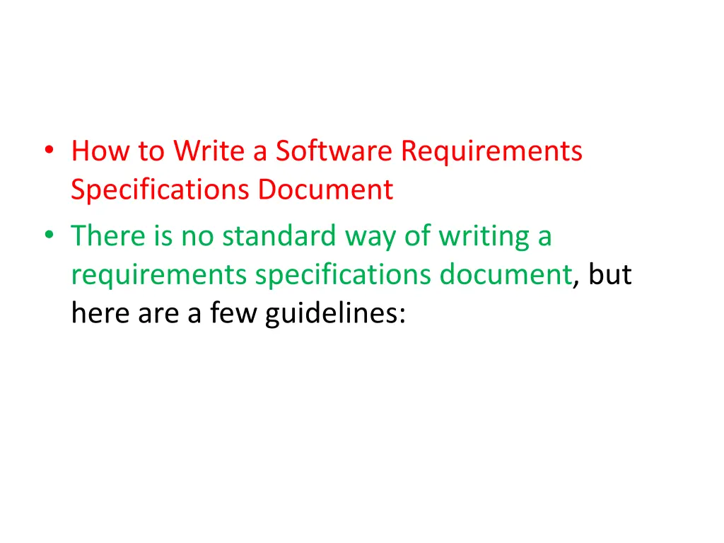how to write a software requirements