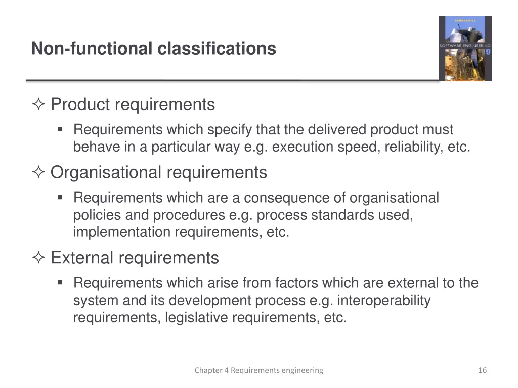 non functional classifications