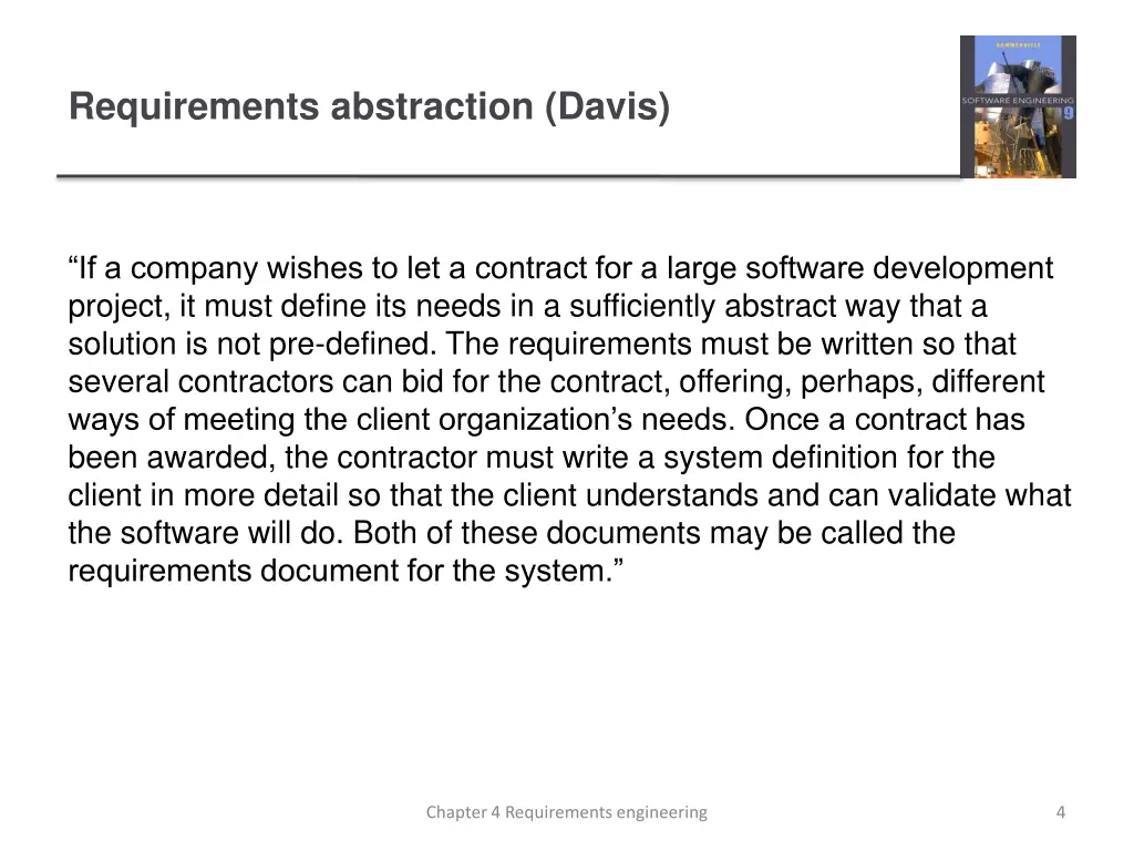 requirements abstraction davis