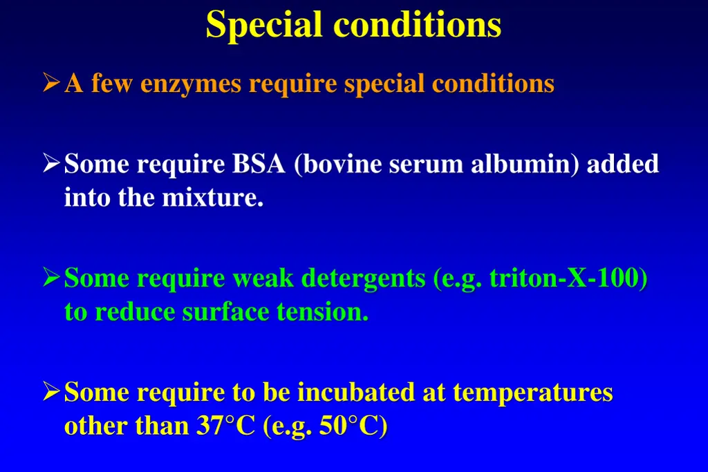 special conditions 1