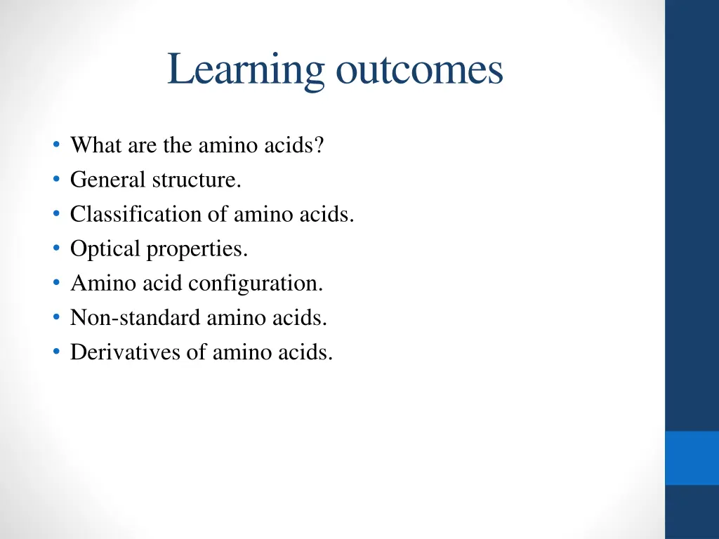 learning outcomes
