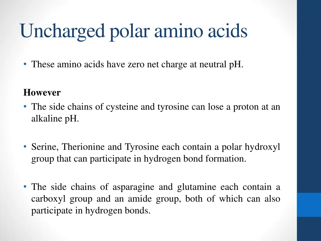 uncharged polar amino acids 1