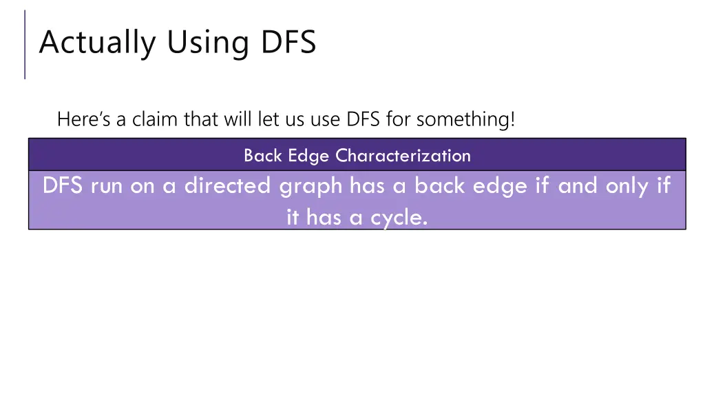 actually using dfs