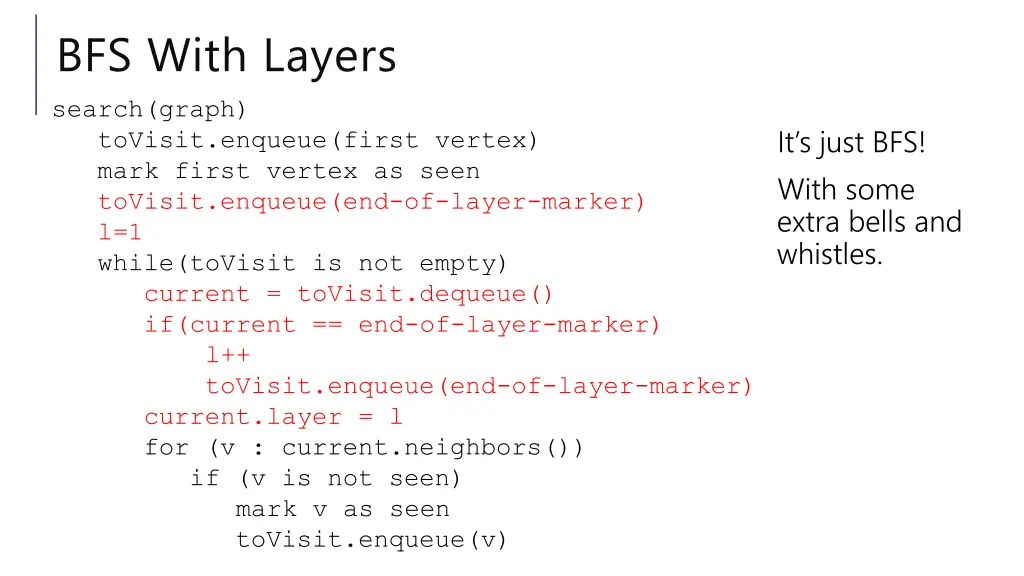 bfs with layers search graph tovisit enqueue